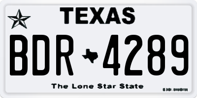 TX license plate BDR4289