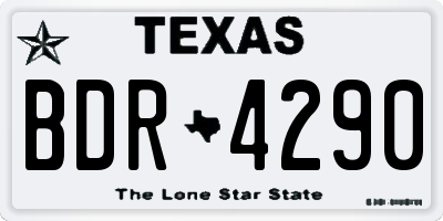TX license plate BDR4290