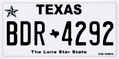 TX license plate BDR4292