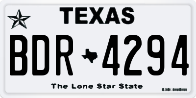 TX license plate BDR4294
