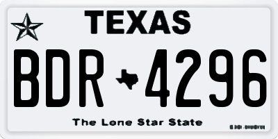 TX license plate BDR4296