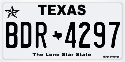 TX license plate BDR4297