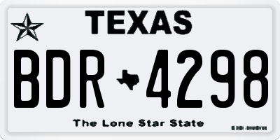 TX license plate BDR4298
