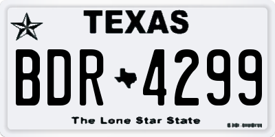 TX license plate BDR4299