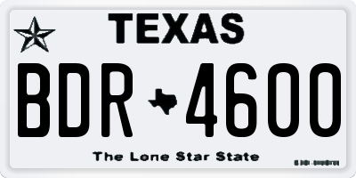 TX license plate BDR4600