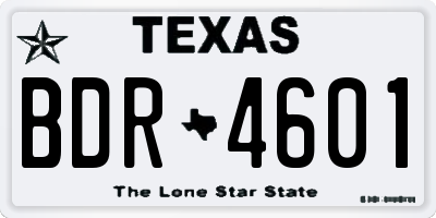 TX license plate BDR4601