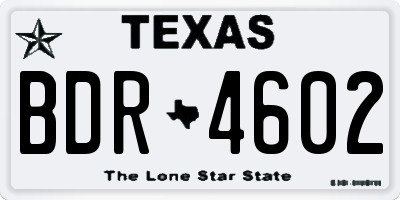 TX license plate BDR4602