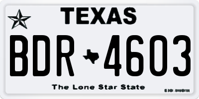 TX license plate BDR4603
