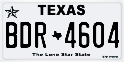 TX license plate BDR4604