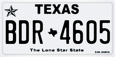TX license plate BDR4605