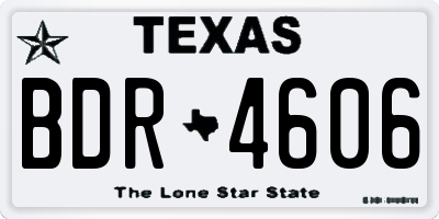 TX license plate BDR4606