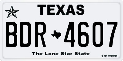 TX license plate BDR4607