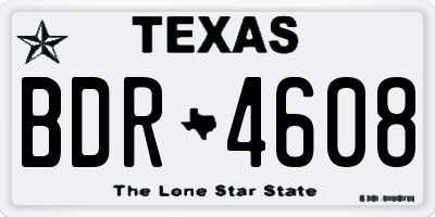 TX license plate BDR4608
