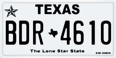 TX license plate BDR4610