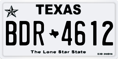 TX license plate BDR4612