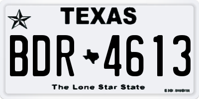 TX license plate BDR4613