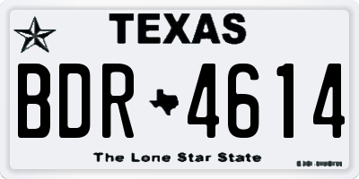 TX license plate BDR4614