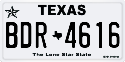 TX license plate BDR4616
