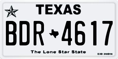 TX license plate BDR4617
