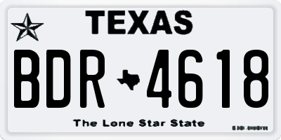 TX license plate BDR4618