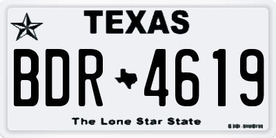 TX license plate BDR4619