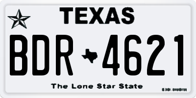 TX license plate BDR4621