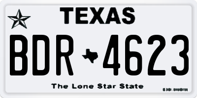 TX license plate BDR4623