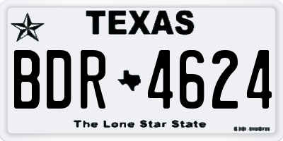 TX license plate BDR4624