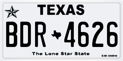 TX license plate BDR4626