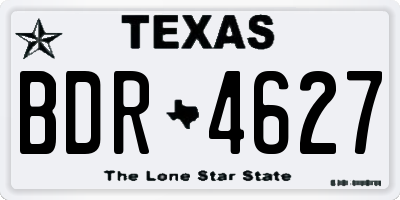 TX license plate BDR4627