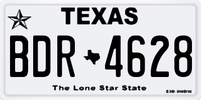 TX license plate BDR4628