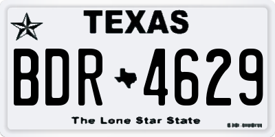 TX license plate BDR4629