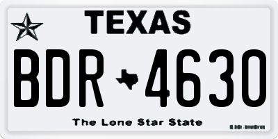 TX license plate BDR4630