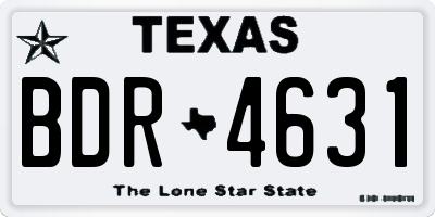 TX license plate BDR4631