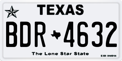 TX license plate BDR4632