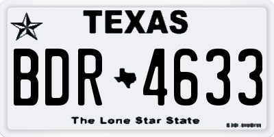 TX license plate BDR4633