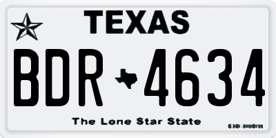 TX license plate BDR4634
