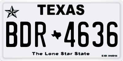 TX license plate BDR4636