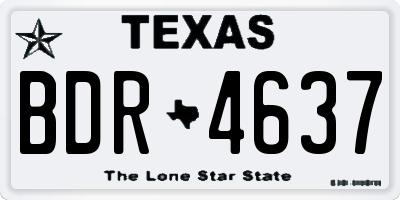 TX license plate BDR4637