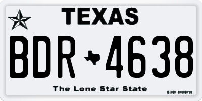 TX license plate BDR4638