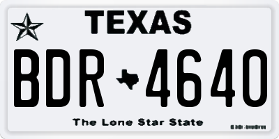 TX license plate BDR4640
