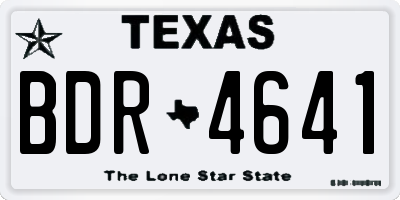 TX license plate BDR4641