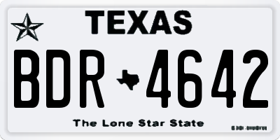 TX license plate BDR4642