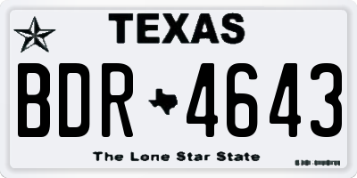 TX license plate BDR4643