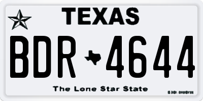 TX license plate BDR4644