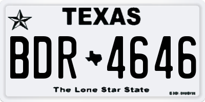 TX license plate BDR4646