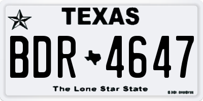 TX license plate BDR4647