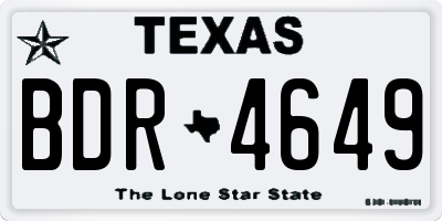 TX license plate BDR4649