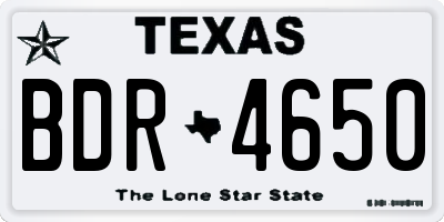 TX license plate BDR4650
