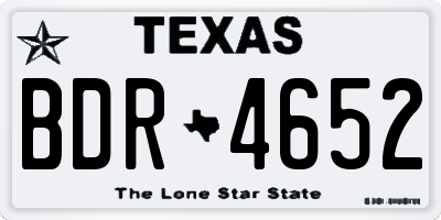 TX license plate BDR4652